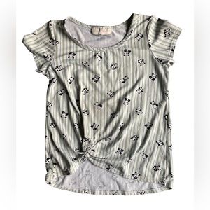 Glitter Girl Panda Girls Size 7/8 Knotted Front Shirt